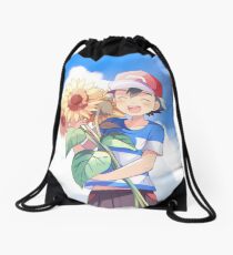 Pokémon Ash and Sunflowers Drawstring Bag