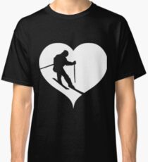 Skier skiing heart Classic T-Shirt