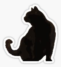 Black Cat Profile Silhouette Vector Art Sticker