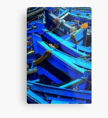 Blue Boats II - Essaouira, Morocco. Metal Print