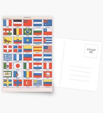 antike Druckflaggen der Welt Postkarten