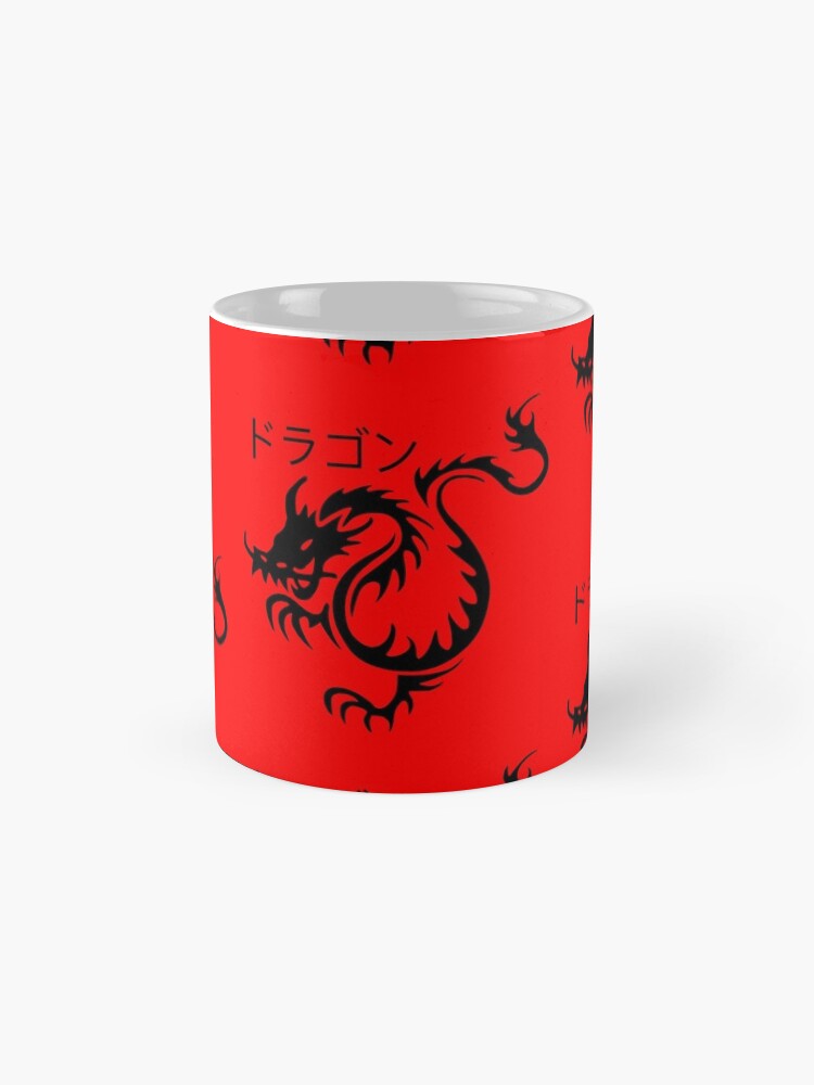 "Red And Black Japanese Good Luck Dragon Fuku Riu Design, Japaneses