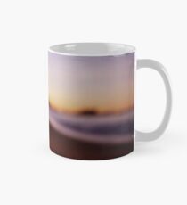 Man walking on beach at sunset square color analogue medium format film Hasselblad photograph Mug