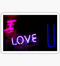 I love you neon light sign at night photograph romantic designs Sticker