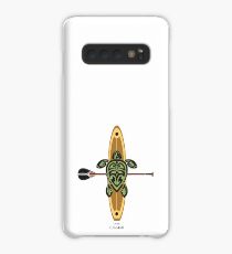 Black & Green Tribal Turtle Stand-Up Wave Rider / Grand Cayman Case/Skin for Samsung Galaxy