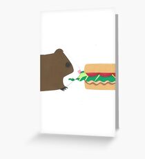 Tarjeta de felicitación Este pequeño cerdo tenía carne asada