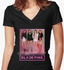 Blackpink - Square Up: Group (With Logo & PRINTED Autographs) #2 Women's Fitted V-Neck T-Shirt