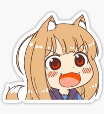 Peeking Chibi Holo Angry - Spice and Wolf Sticker
