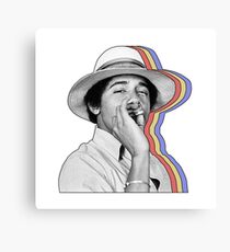 Smoking Barack Layered Canvas Print