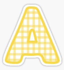 gelbes Gingham Alpha Sticker