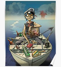 Gorillaz 2D Plastic beach ArtWork Poster