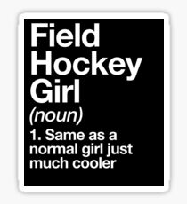 Pegatina Definición de la muchacha del hockey hierba diseño deportivo divertida y descarada