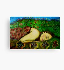 Girl in a Hundertwasser Landscape Canvas Print