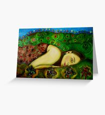 Girl in a Hundertwasser Landscape Greeting Card