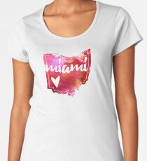 Miami-Universität - Miami, Ohio - Aquarell-Herz Ohio Premium Rundhals-Shirt