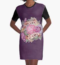 Roll Like a Girl Graphic T-Shirt Dress