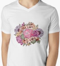 Rolle wie ein Mädchen T-Shirt mit V-Ausschnitt für Männer