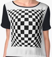 #black, #white, #chess, #checkered, #pattern, #flag, #board, #abstract, #chessboard, #checker, #square Chiffon Top