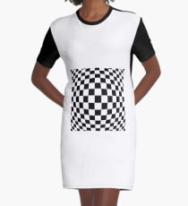 #black, #white, #chess, #checkered, #pattern, #flag, #board, #abstract, #chessboard, #checker, #square Graphic T-Shirt Dress
