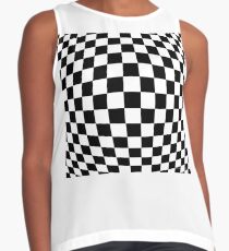 #black, #white, #chess, #checkered, #pattern, #flag, #board, #abstract, #chessboard, #checker, #square Contrast Tank