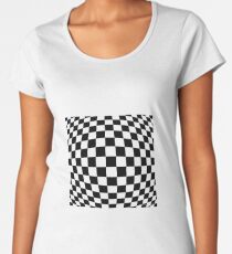 #black, #white, #chess, #checkered, #pattern, #flag, #board, #abstract, #chessboard, #checker, #square Women's Premium T-Shirt