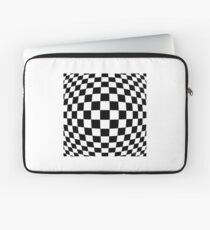 #black, #white, #chess, #checkered, #pattern, #flag, #board, #abstract, #chessboard, #checker, #square Laptop Sleeve