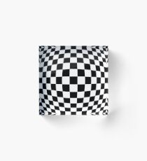 #black, #white, #chess, #checkered, #pattern, #flag, #board, #abstract, #chessboard, #checker, #square Acrylic Block