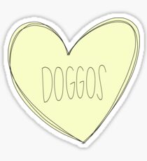 Doggos Herz gelb Sticker