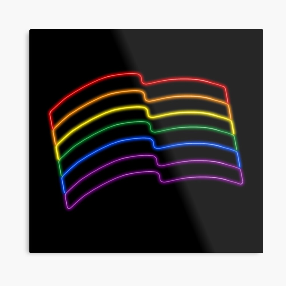 “gay neon pride flag” Metal Print by lemniscate-shop | Redbubble