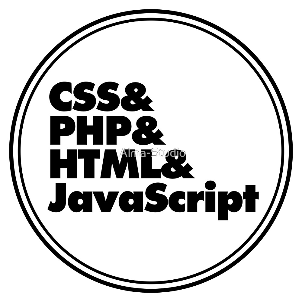 "CSS & PHP & HTML & JavaScript, circle" by AlmaStudio Redbubble