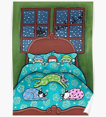 Bedtime With Cats Poster