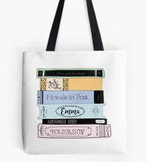 Jane Austen Book Stack - Colour Tote Bag
