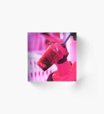Bloque acrílico Surreal image of young woman drinking ice drink with straw