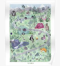 ABC POSTER FOREST CAMPING ANIMALS Poster
