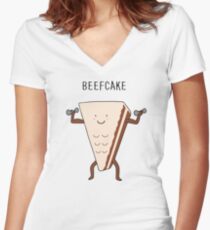 beefcake Women's Fitted V-Neck T-Shirt
