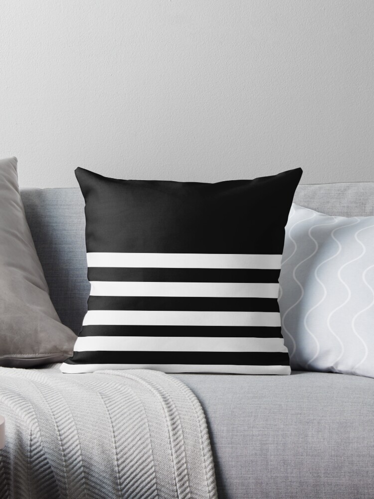 Black And White Striped Throw Pillow By Anteia Redbubble