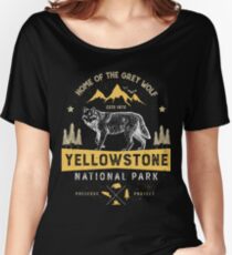 Yellowstone T shirt National Park Grey Wolf - Vintage Gifts Men Women Kids Youth Women's Relaxed Fit T-Shirt