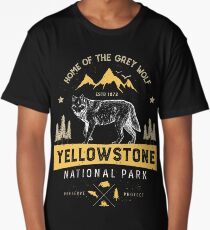 Yellowstone T shirt National Park Grey Wolf - Vintage Gifts Men Women Kids Youth Long T-Shirt