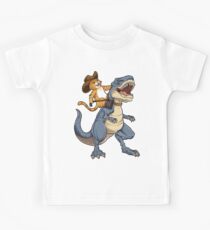 Cat Cowboy Riding T-rex Dinosaur T shirt Funny Purrassic Kitty Kitten Dino Gifts Kids Boys Girls Men Women Tees Kids Tee