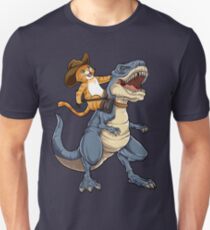 Cat Cowboy Riding T-rex Dinosaur T shirt Funny Purrassic Kitty Kitten Dino Gifts Kids Boys Girls Men Women Tees Unisex T-Shirt