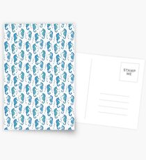 Detailed Blue Seahorses Postcards