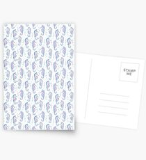 Pink Pastel Seahorses Drawing Postcards