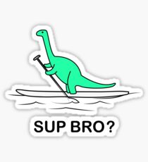 Sup Bro Brontosaurier beim Stand Up Paddeln Sticker