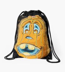 Pumpkin cartoon glowing Art Drawstring Bag
