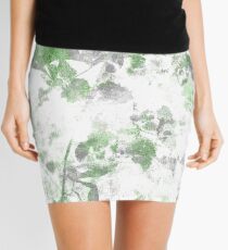 Digital art of flower pattern and wall texture mixed. Mini Skirt