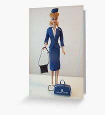 Airline Stewardess Barbie Doll Greeting Card