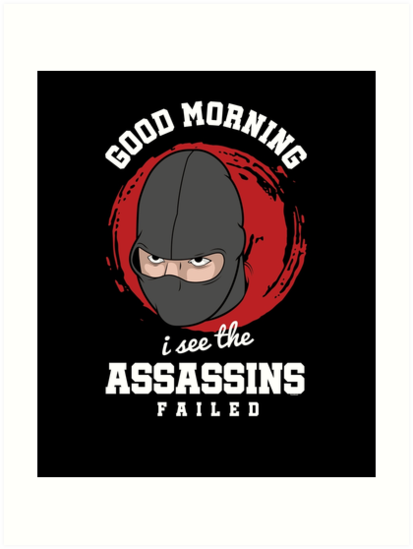 Assassin Failed Ninja Art Print By Tomgiantdesigns Redbubble - how to get free beard at roblox using ninja mask of