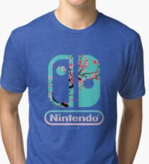 Camiseta de tejido mixto Interruptor de nintendo