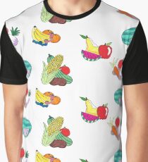 Fruits and Veggies Repeating Version Graphic T-Shirt