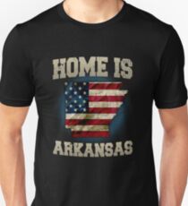 Home is Arkansas USA US map gift unique fans Proud Strong Support Unisex T-Shirt